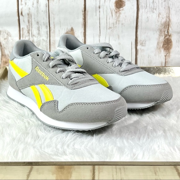 New, Reebok Royal Ultra Gray Yellow Running Jogger Shoes Sneakers - Picture 2 of 9